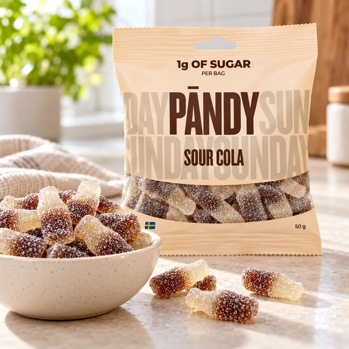 Pändy Sour Cola – Low-Sugar Swedish Gummy Candy (5 Pack)