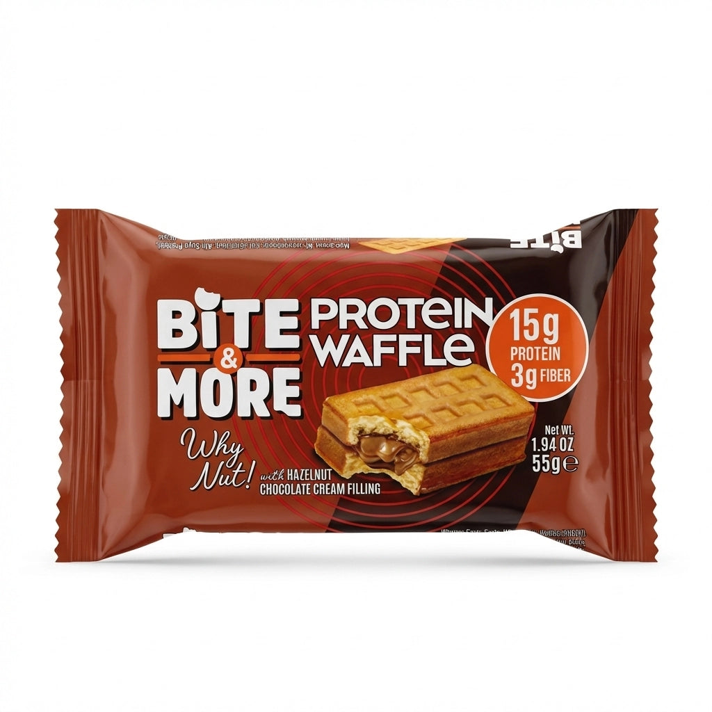Bite Protein Waffle with Hazel Nut Cream Filling (12 Piece)