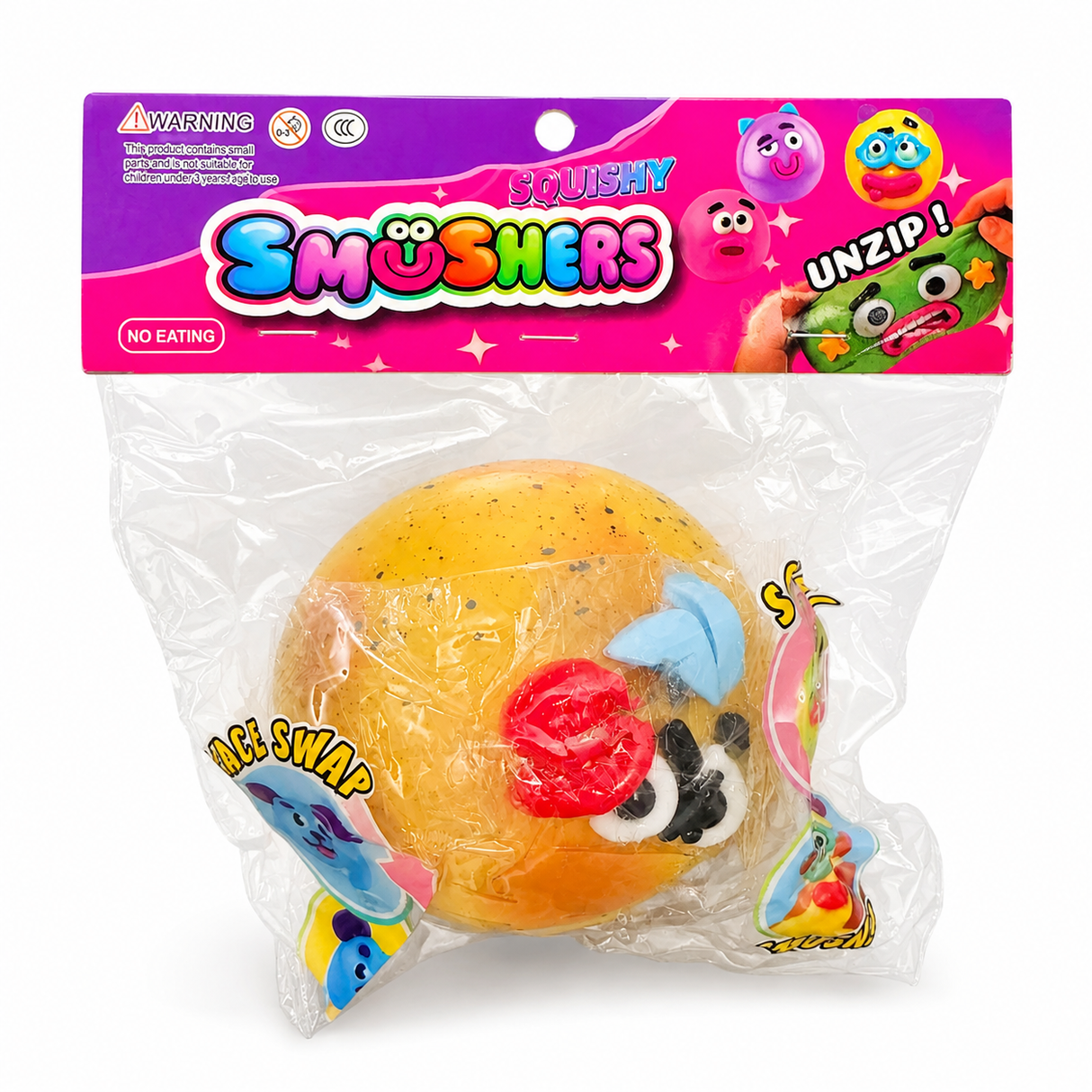 Smushers Squishy Funny Face Toy - Face Swap Sensory Fidget Toy