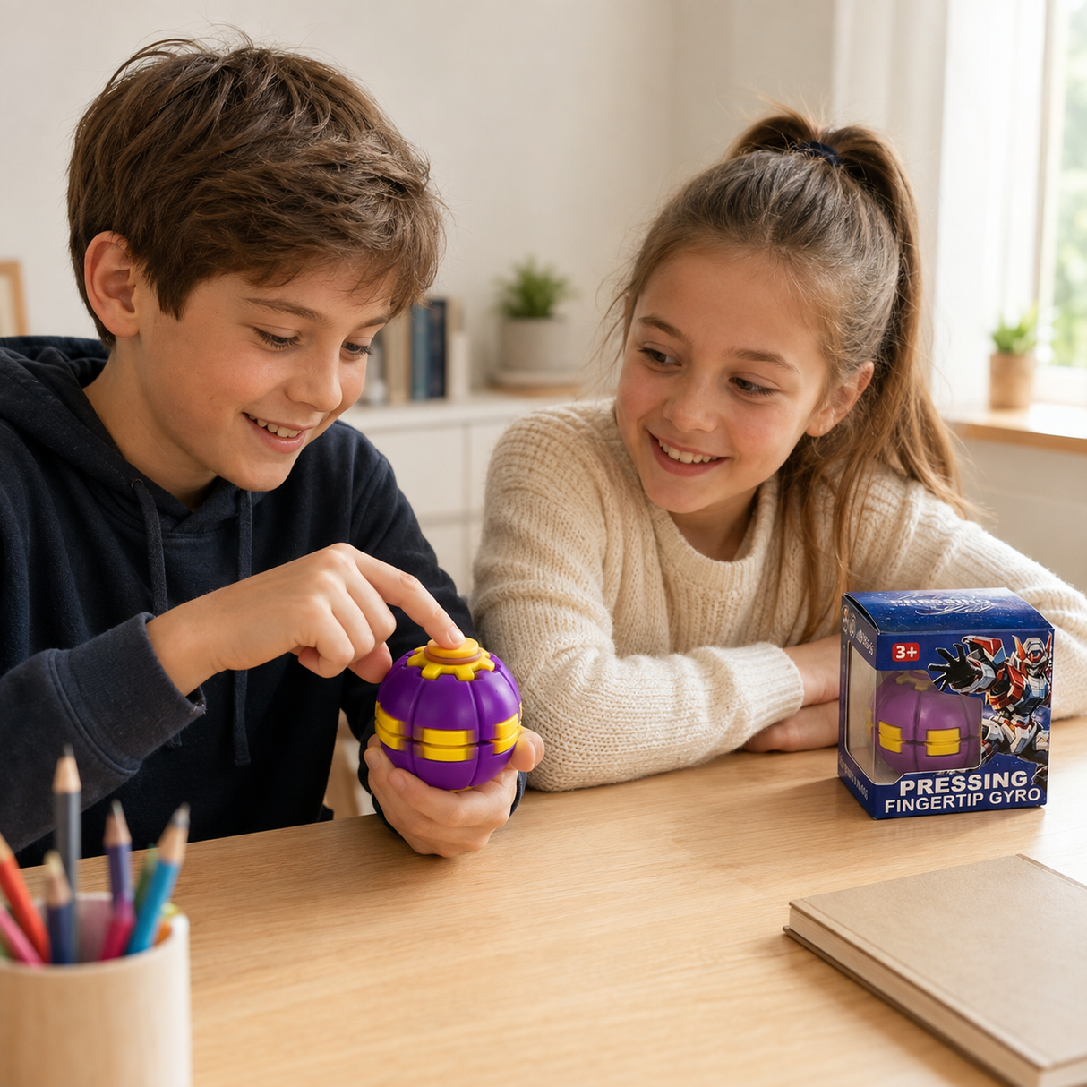 Pressing Fingertip Gyro Toy - Push to Spin Fidget Stress Ball