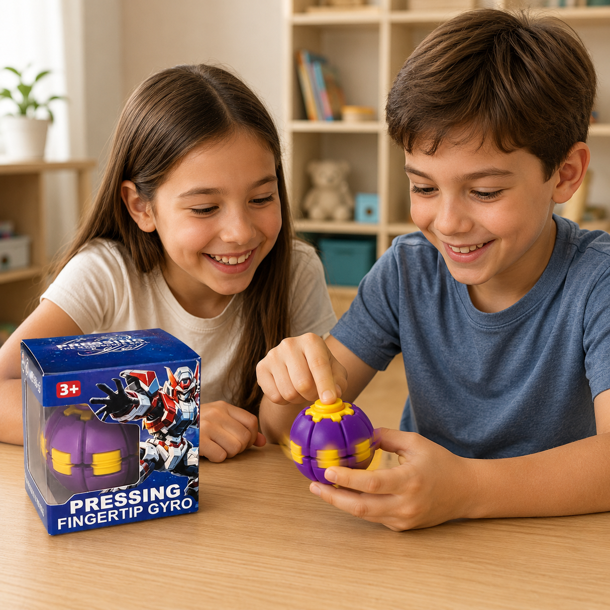 Pressing Fingertip Gyro Toy - Push to Spin Fidget Stress Ball