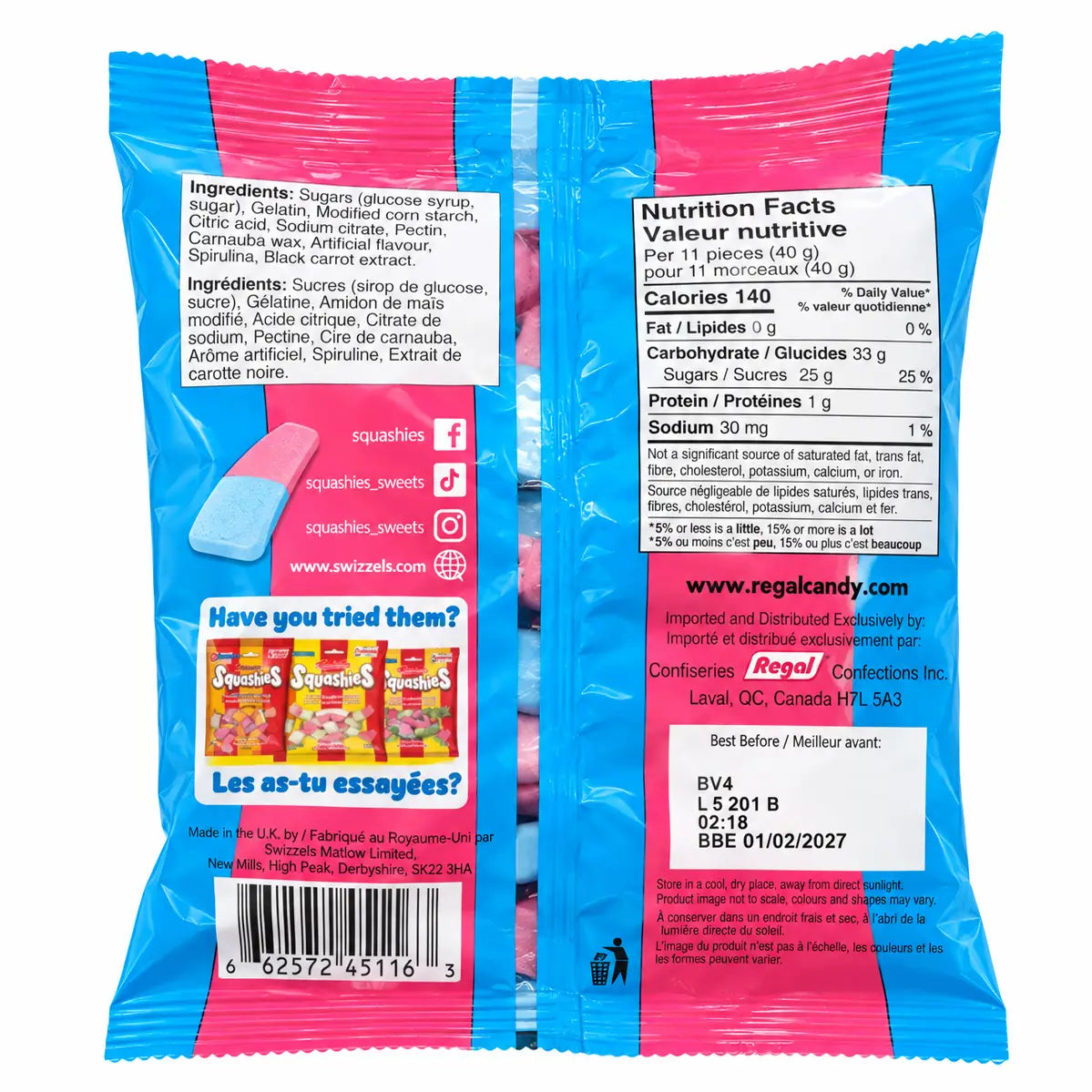 Swizzels Drumstick Squashies Bubblegum Gummy (5 Pack)