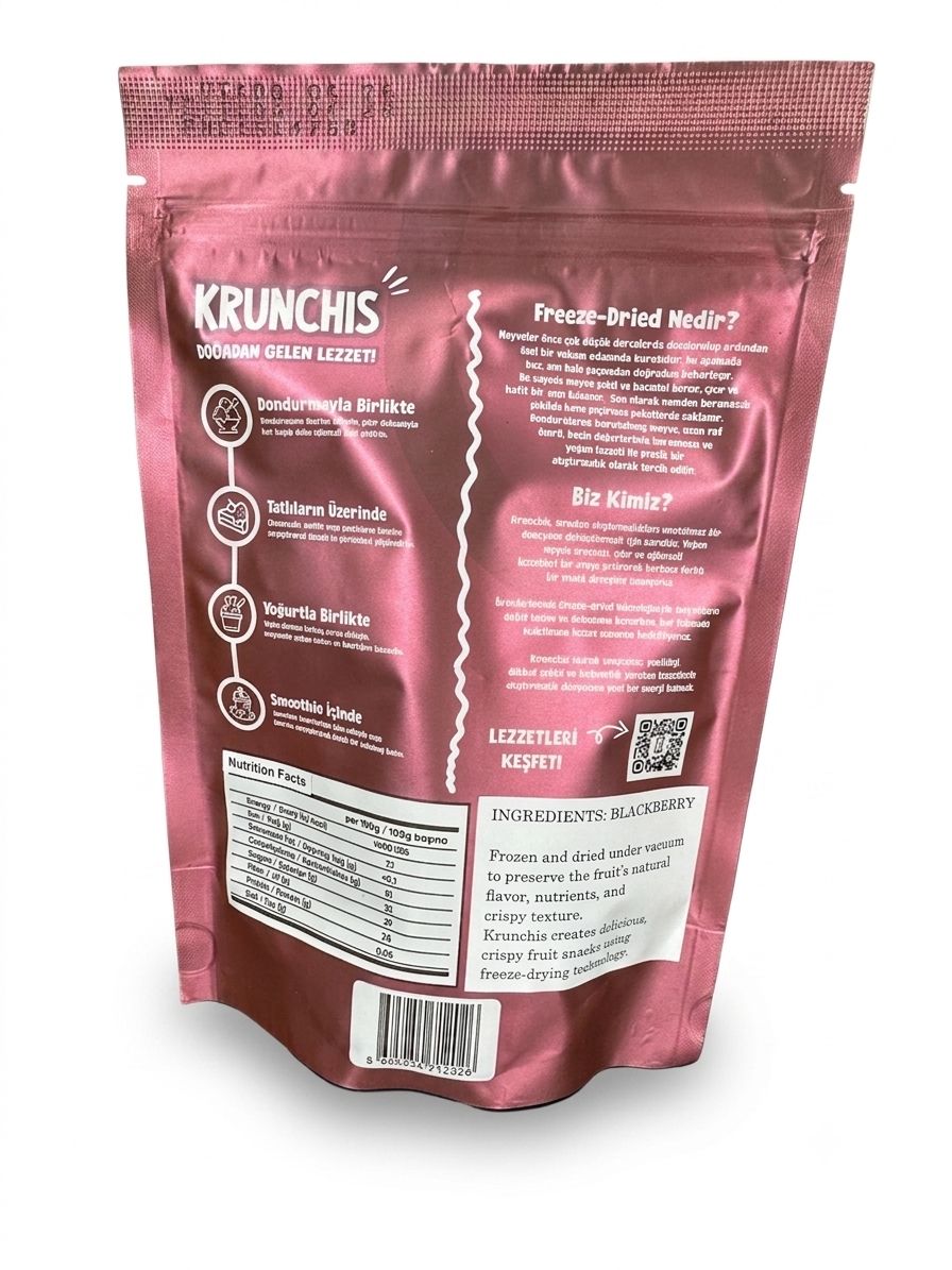 Carians Freeze Dried–Blackberry  0.7oz (20g) equal to 7.1 Oz Fresh Fruit