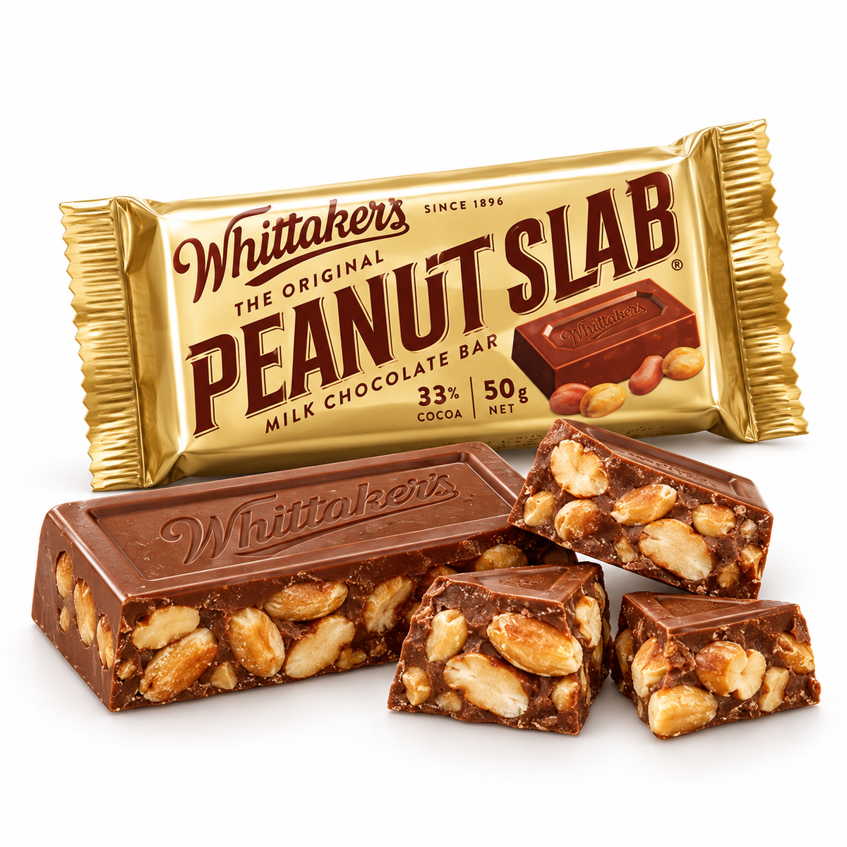 New Zealand’s Finest Chocolate Whittaker's Peanut Slab 1.76Oz