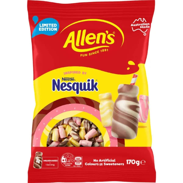 Allen’s Nesquik Milkshakes Chocolate Strawberry & Banana