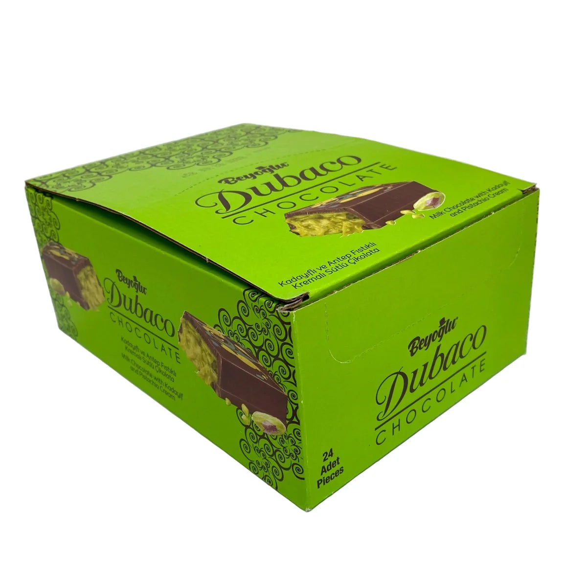 Carian Dubai Chocolate Bar Pistachio Viral Knafeh Dubai - 24 Piece