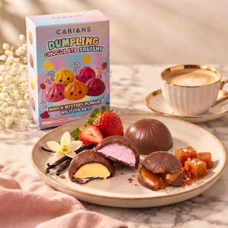Dumpling Chocolate Squishy – Mystery Strawberry, Banana or Caramel Flavor
