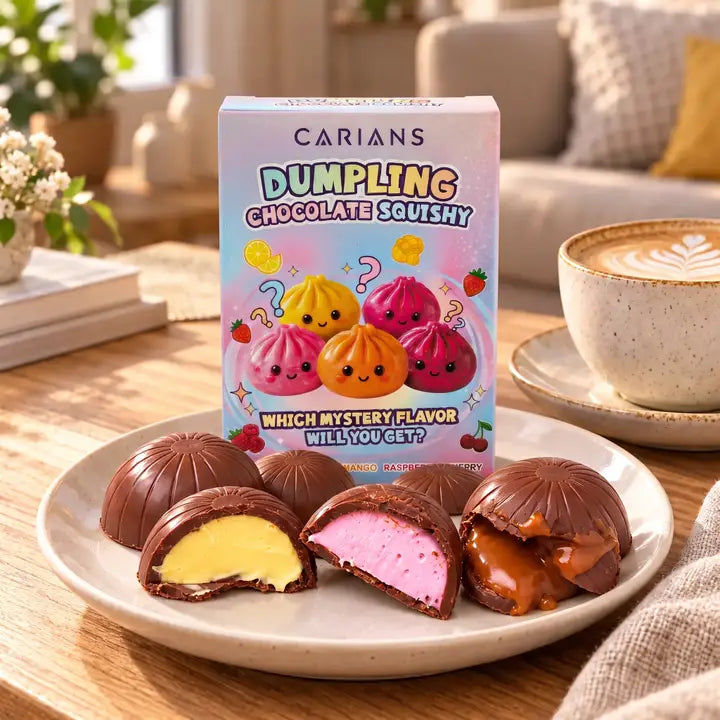 Dumpling Chocolate Squishy – Mystery Strawberry, Banana or Caramel Flavor