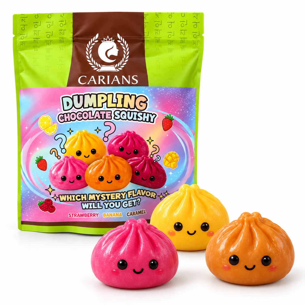 Dumpling Chocolate Squishy – Mystery Strawberry, Banana or Caramel Flavor