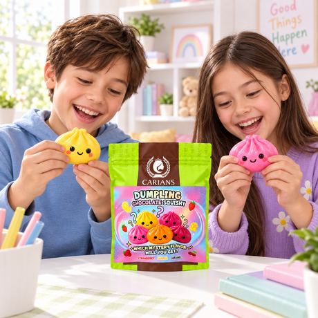 Dumpling Chocolate Squishy – Mystery Strawberry, Banana or Caramel Flavor