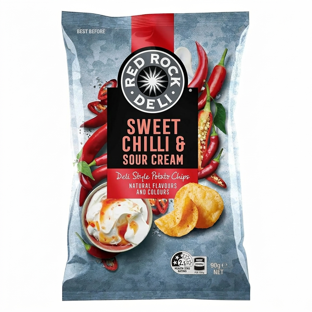 Australian Red Rock Deli Potato Chips Sweet Chilli And Sour Cream 3.17 oz (90g)